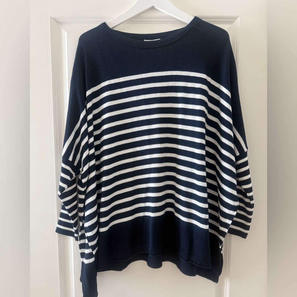 Navy and White Striped Sweater